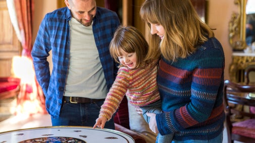 Family visiting the house at The Argory